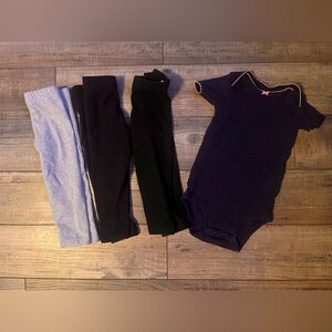 The Children's Place 3 leggings and a onesie